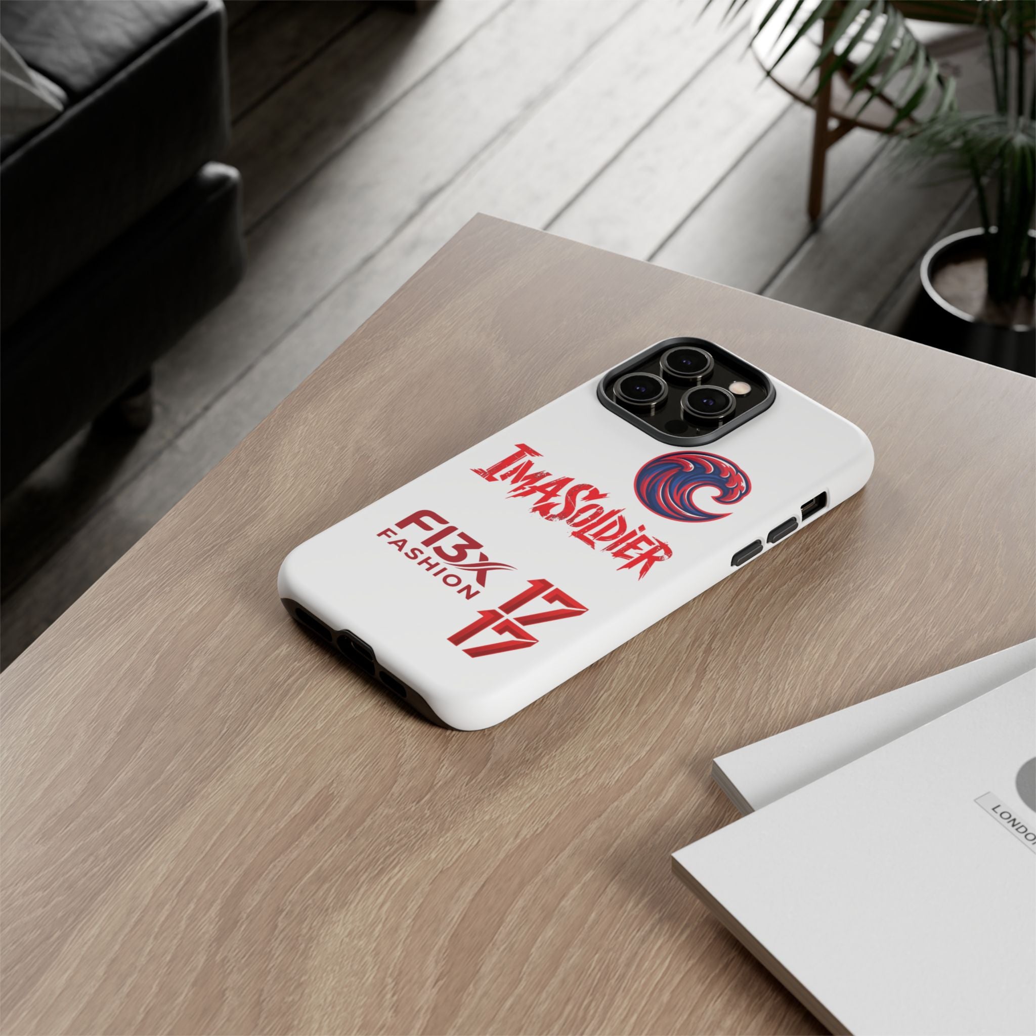 Phone Case — 'ImaSoldier' Red Wave Protective Hard Case