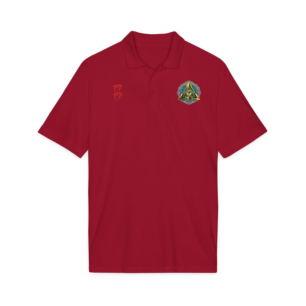 Embroidered Triangle Eye Polo Shirt — 1717 Logo Performance Golf Polo
