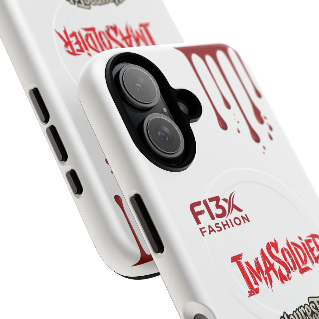 Tough Magnetic Phone Case — 'ImASoldier' Blood Drip Gaming Design