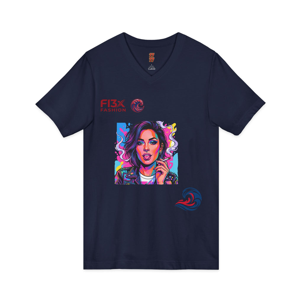 Pop Art Portrait V-Neck Tee — FI3xFashion Graphic T-Shirt