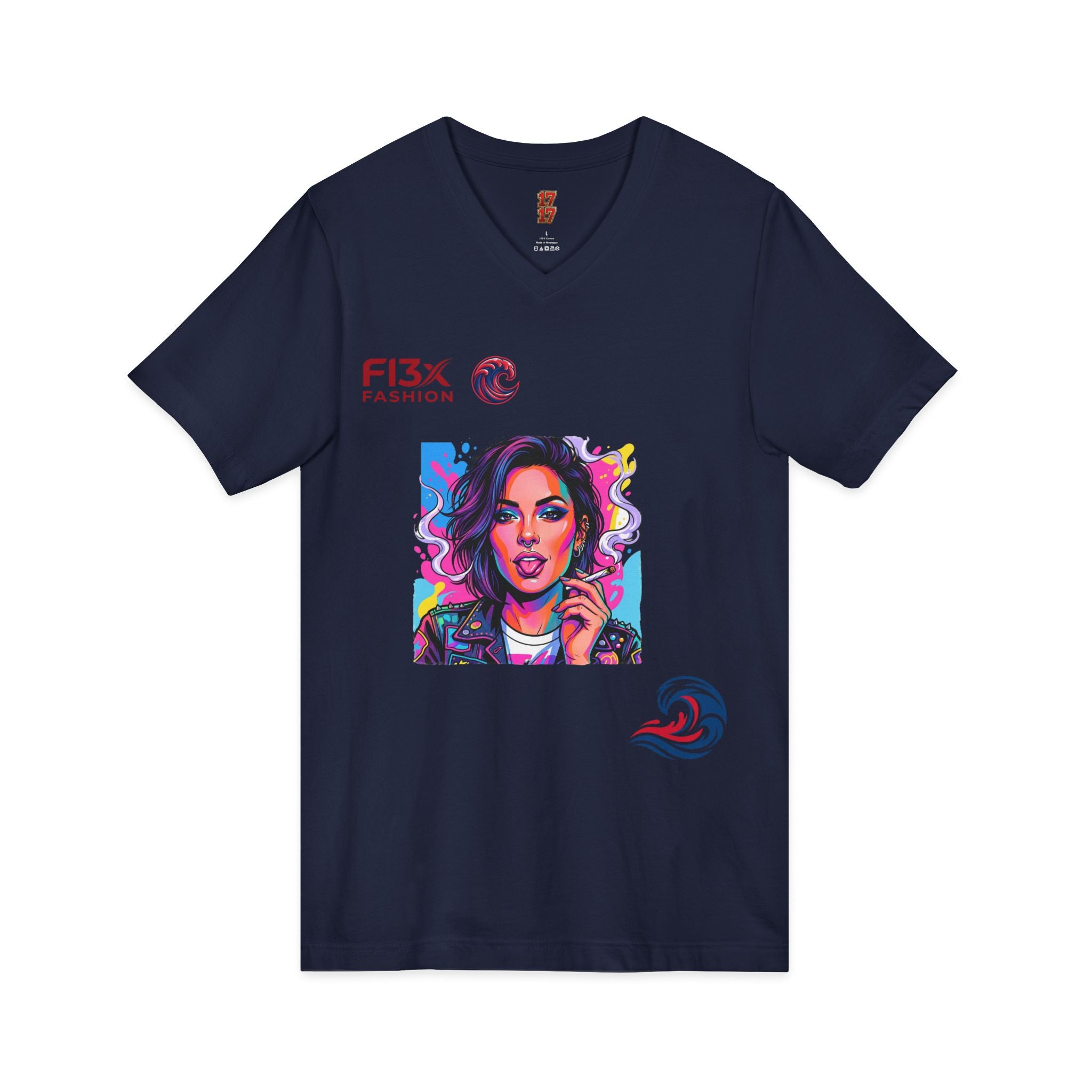 Pop Art Portrait V-Neck Tee — FI3xFashion Graphic T-Shirt