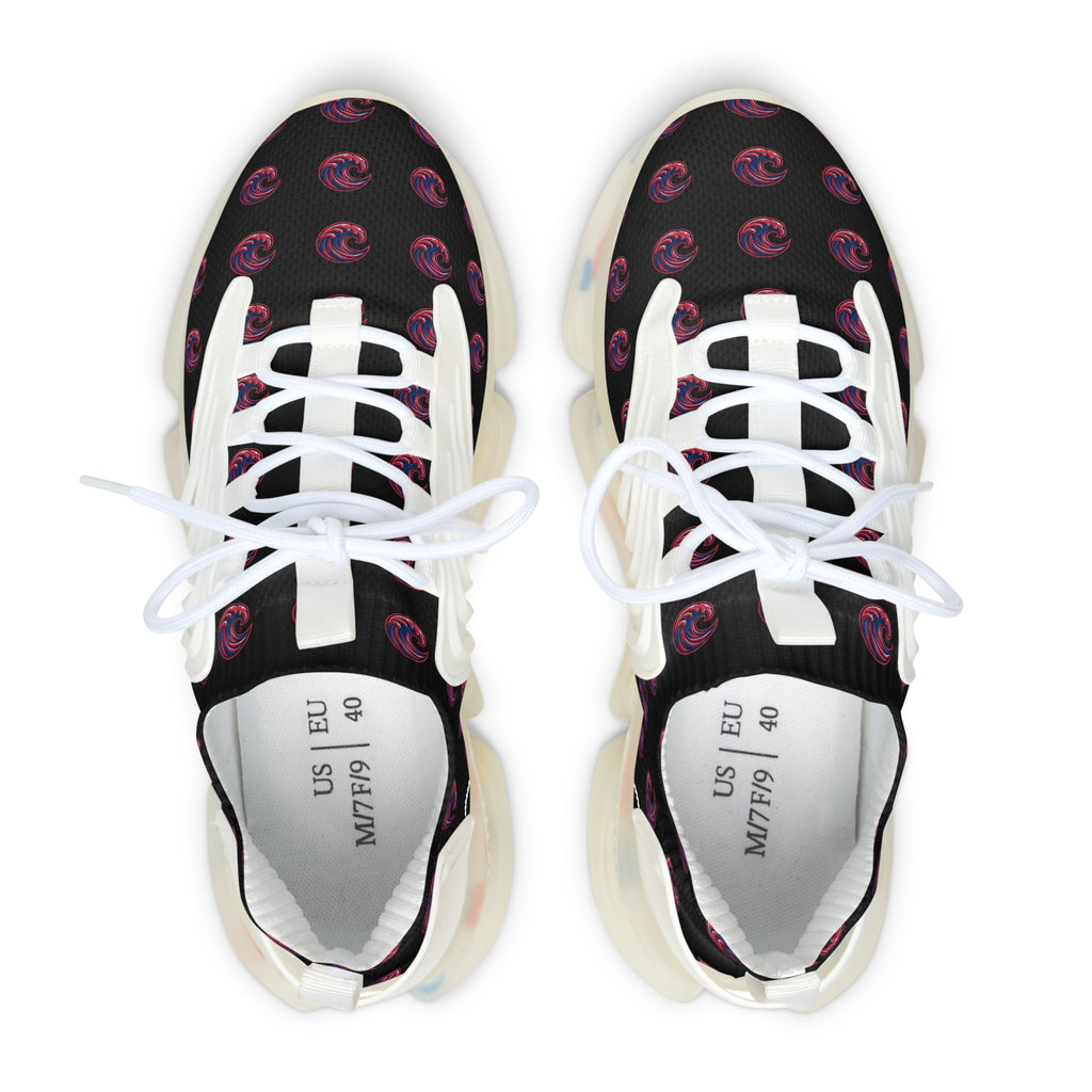 Women's Mesh Sneakers - Black Swirl Pattern Athletic Shoes