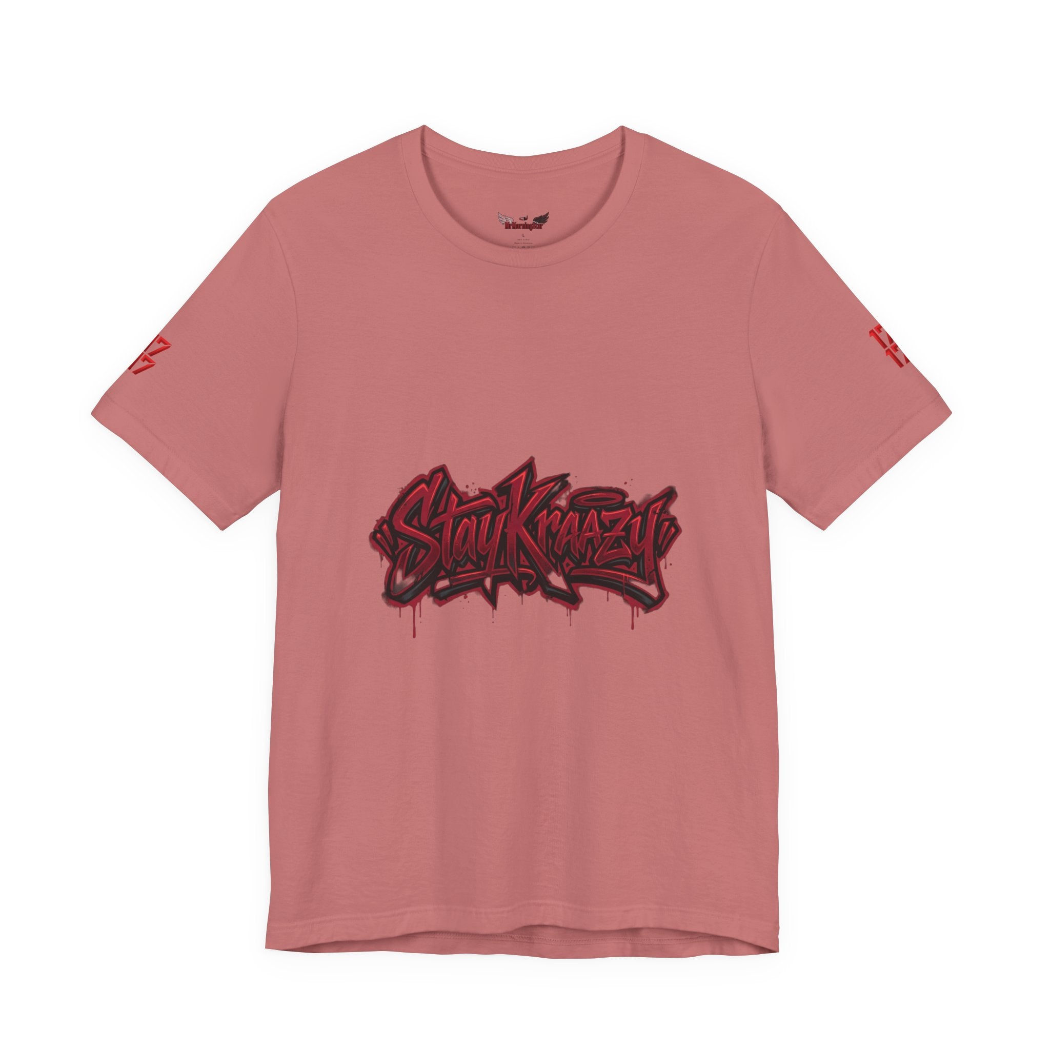 Stay Krazi Graffiti Tee — Red 17 Streetwear T‑Shirt