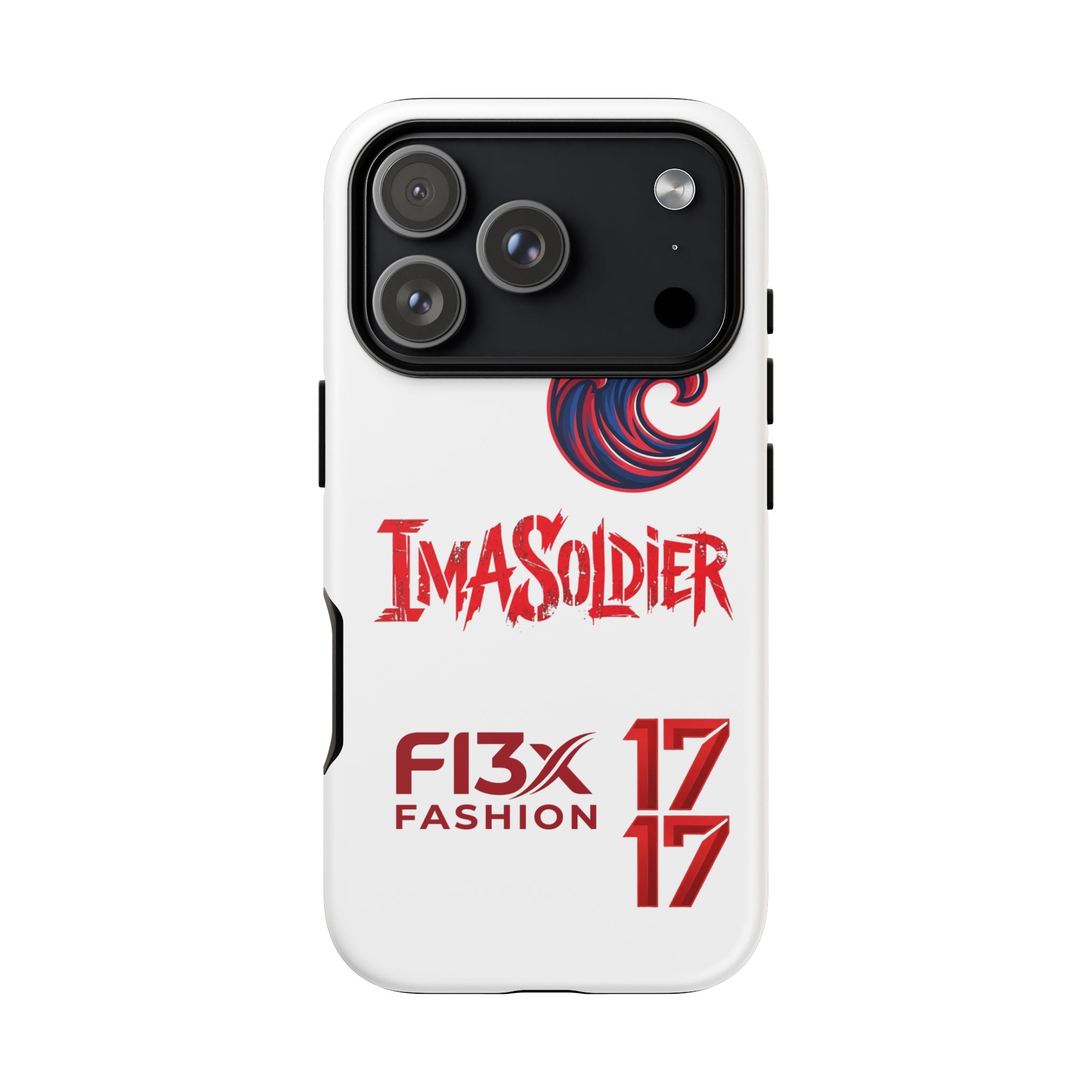 Phone Case — 'ImaSoldier' Red Wave Protective Hard Case