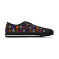 Women's Low Top Sneakers — Colorful Flaming Teardrop Pattern on Black