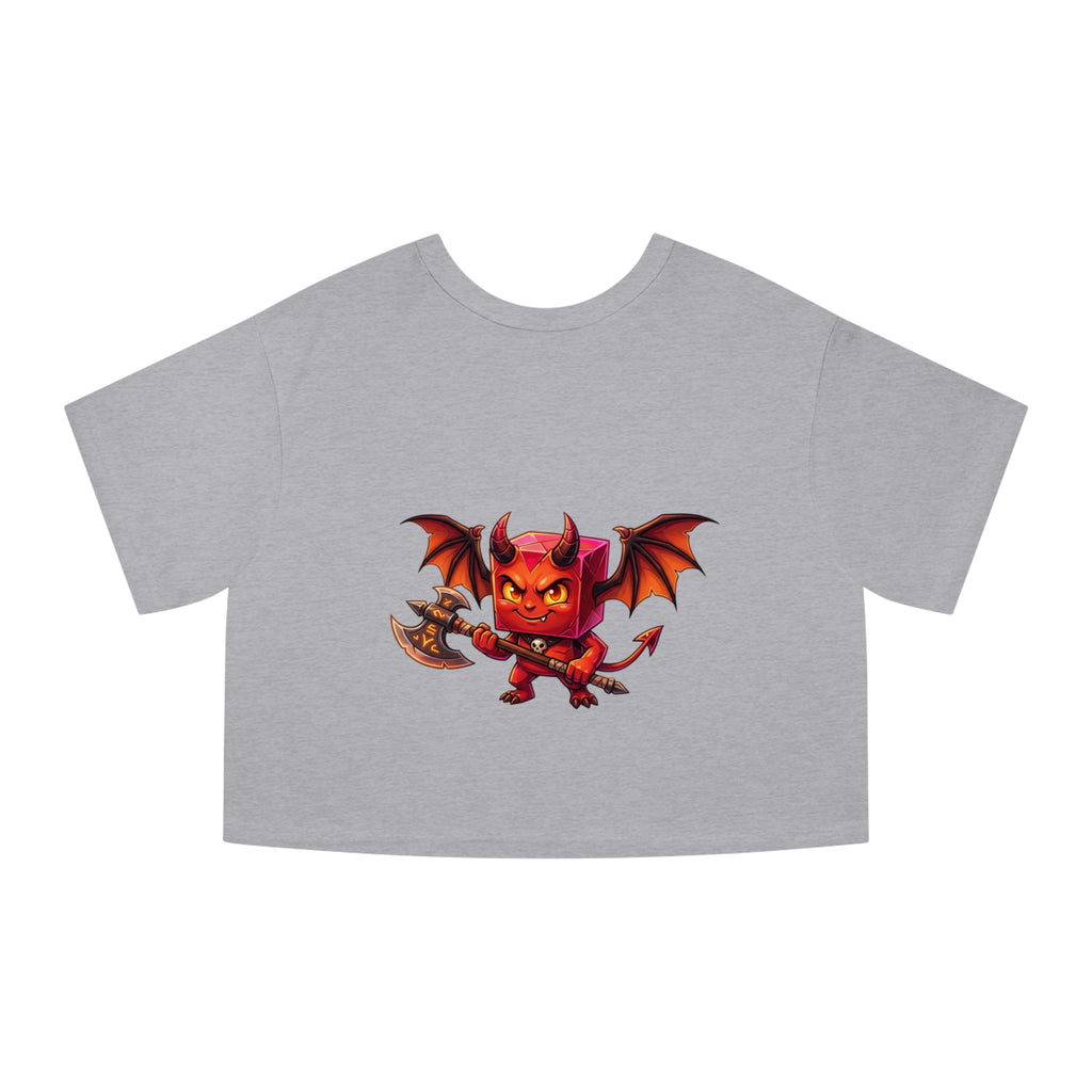 Devil Demon Graphic Cropped Tee