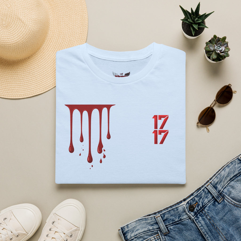 Graphic T-Shirt — Dripping Blood & 17/17 Snake Design