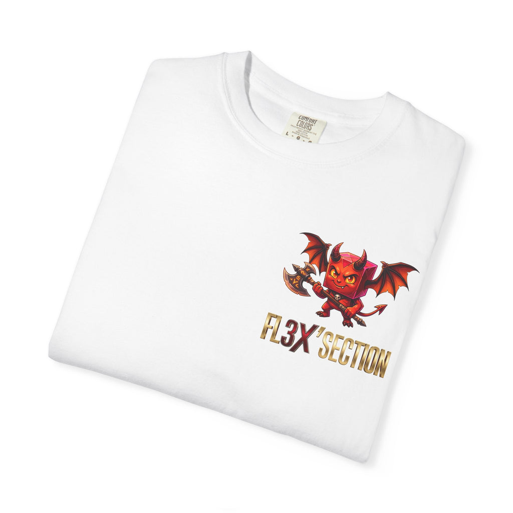 Devil Mascot T-Shirt — 'F13X Fashion' Graphic Tee (Front Chest & Back Print)