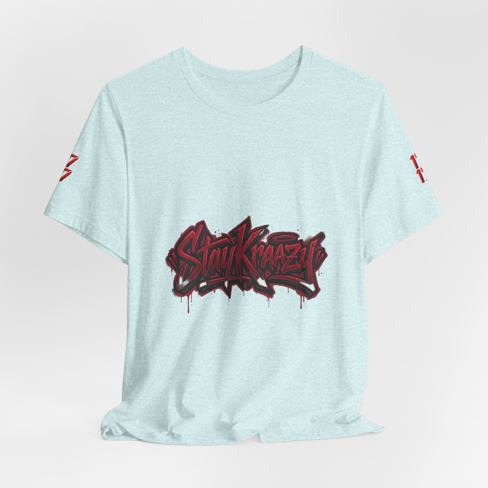 Stay Krazi Graffiti Tee — Red 17 Streetwear T‑Shirt