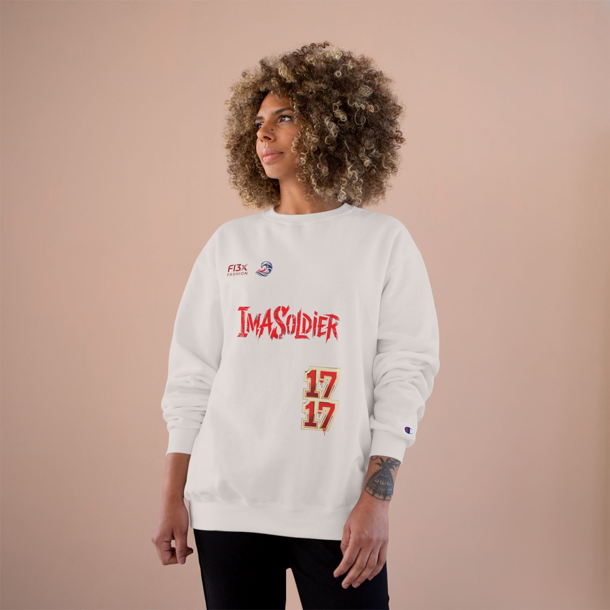 Soldier Graphic Sweatshirt — “I’ma Soldier” Red Streetwear Crewneck