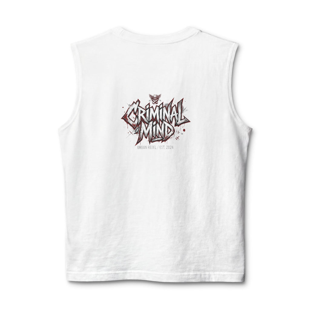 Criminal Mind Graphic Muscle Tank — Edgy Streetwear Band Tee