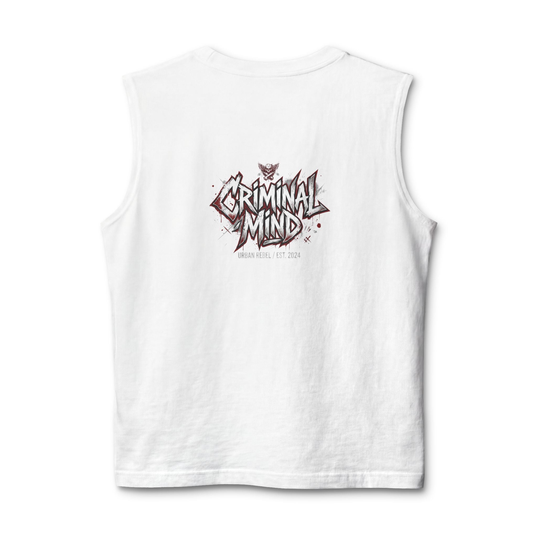 Criminal Mind Graphic Muscle Tank — Edgy Streetwear Band Tee