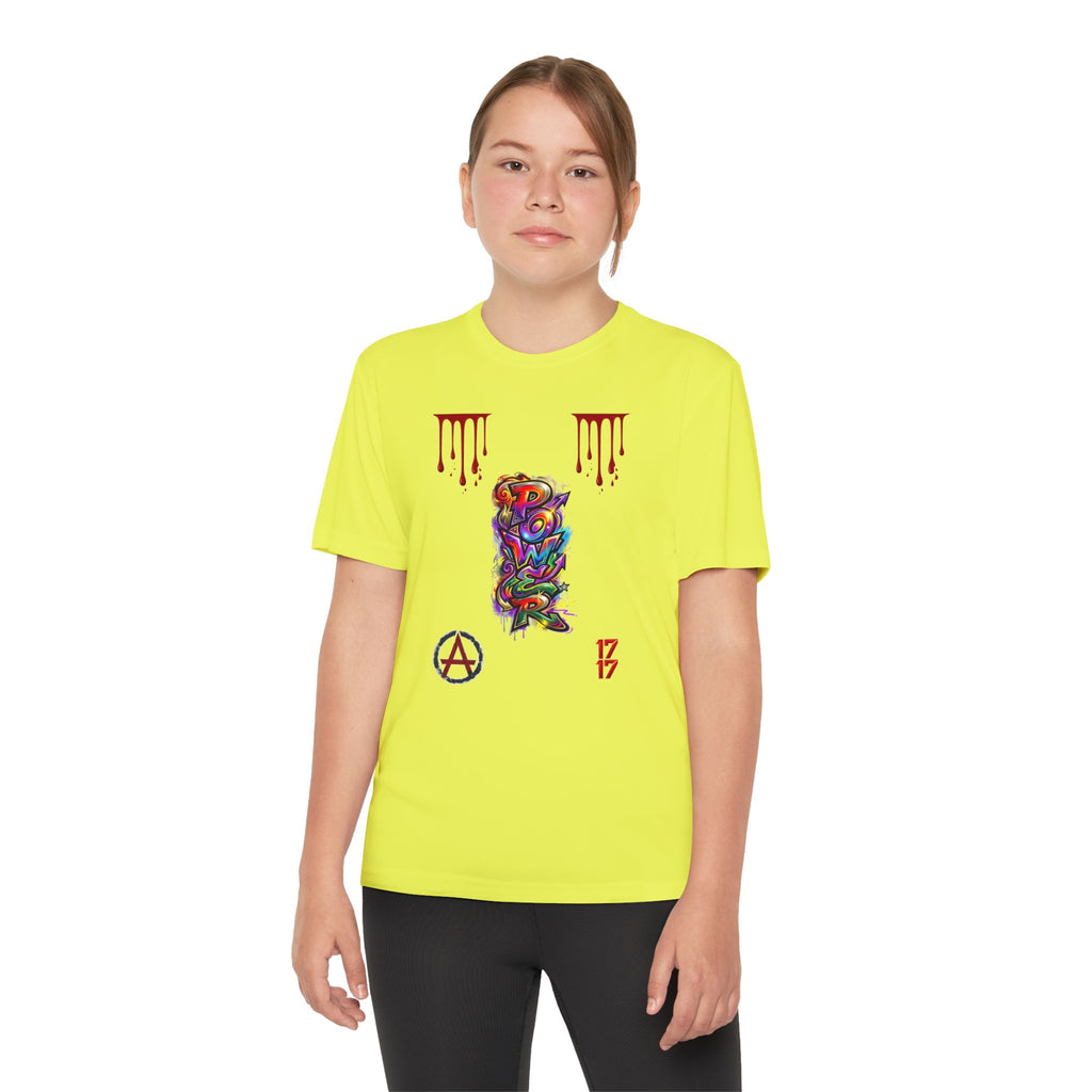 Youth Competitor Tee — Colorful Graffiti Anarchy Graphic T-Shirt