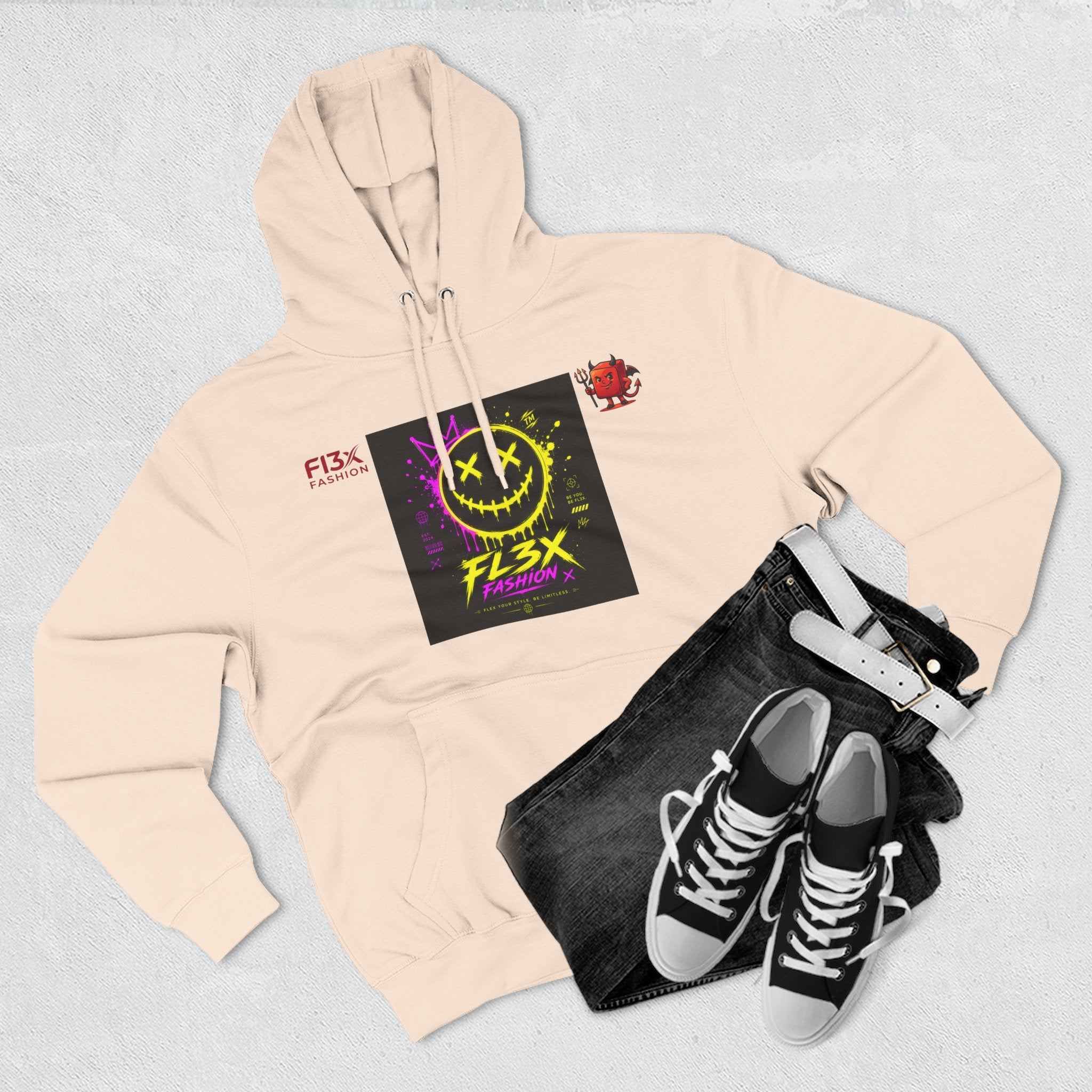 Smiley Neon Graphic Hoodie — FL3X Fashion Streetwear