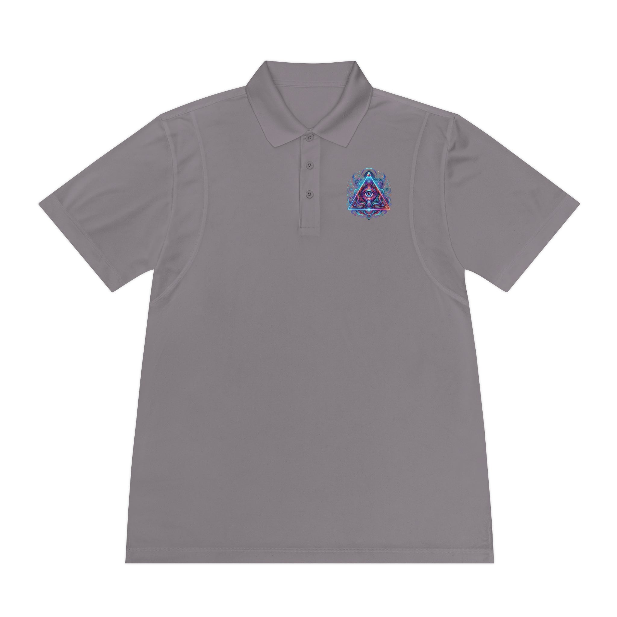 Men's Polo Shirt — Mystic All-Seeing Eye Triangle Design with 17/17 Accent
