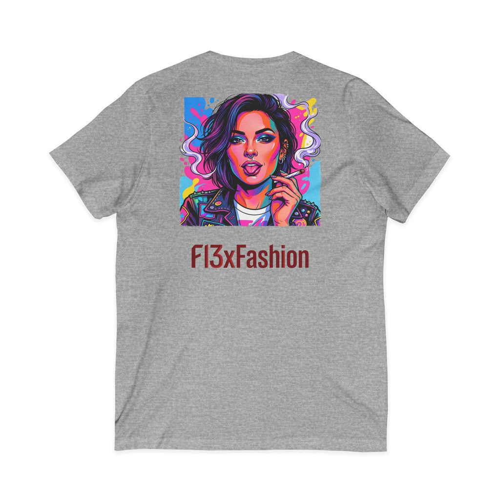 Pop Art Portrait V-Neck Tee — FI3xFashion Graphic T-Shirt