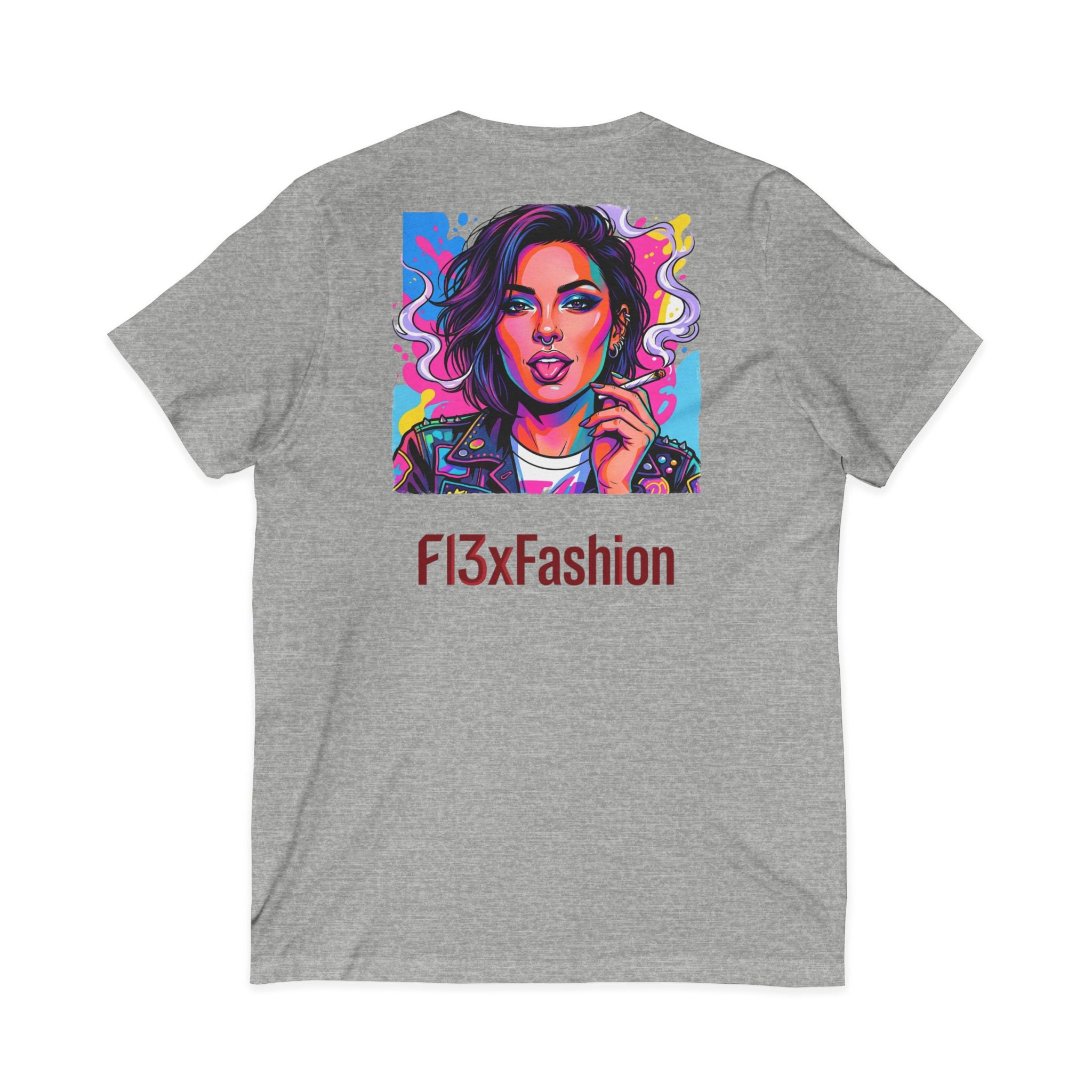 Pop Art Portrait V-Neck Tee — FI3xFashion Graphic T-Shirt
