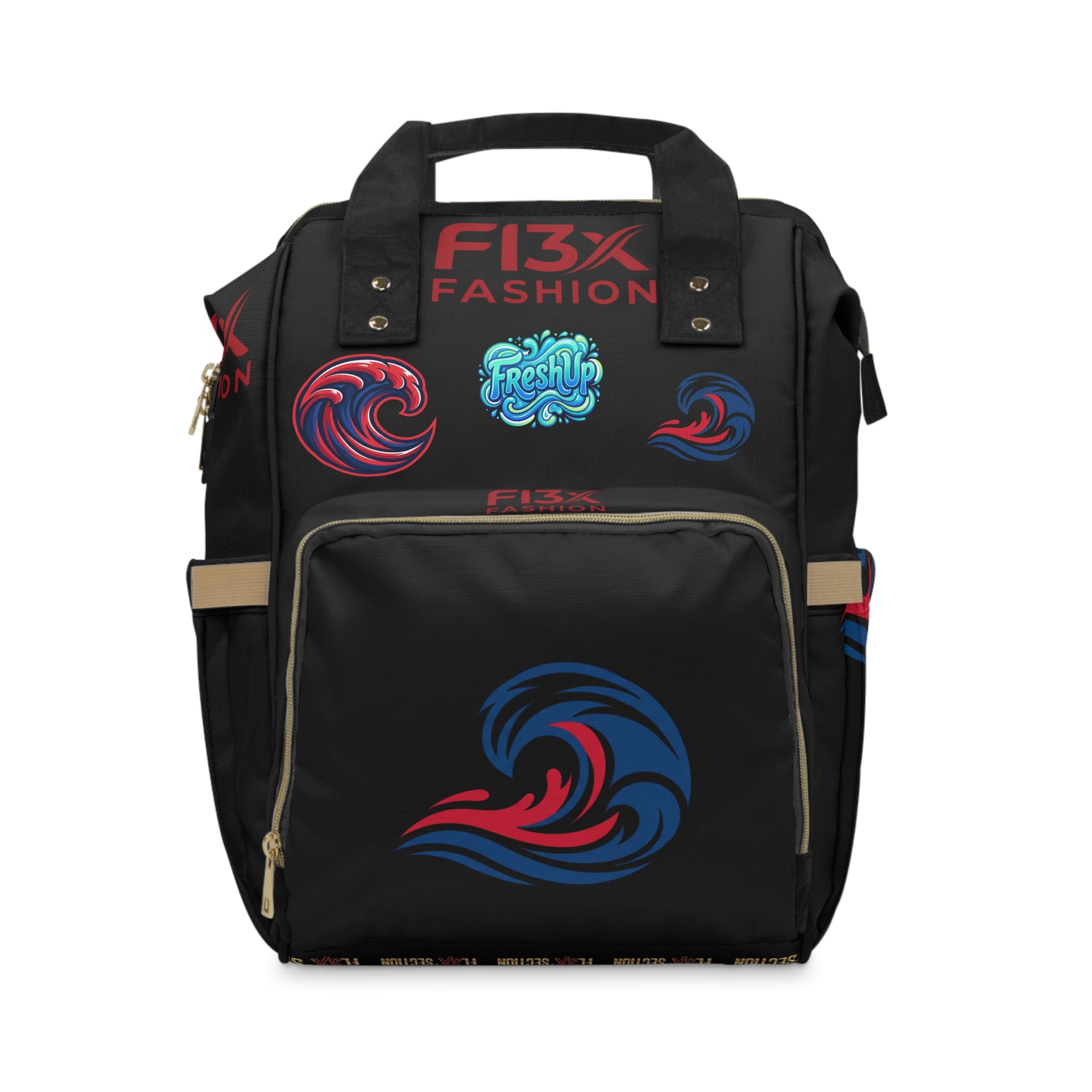 Wave Logo Diaper Backpack — Multifunctional Baby Essentials Bag