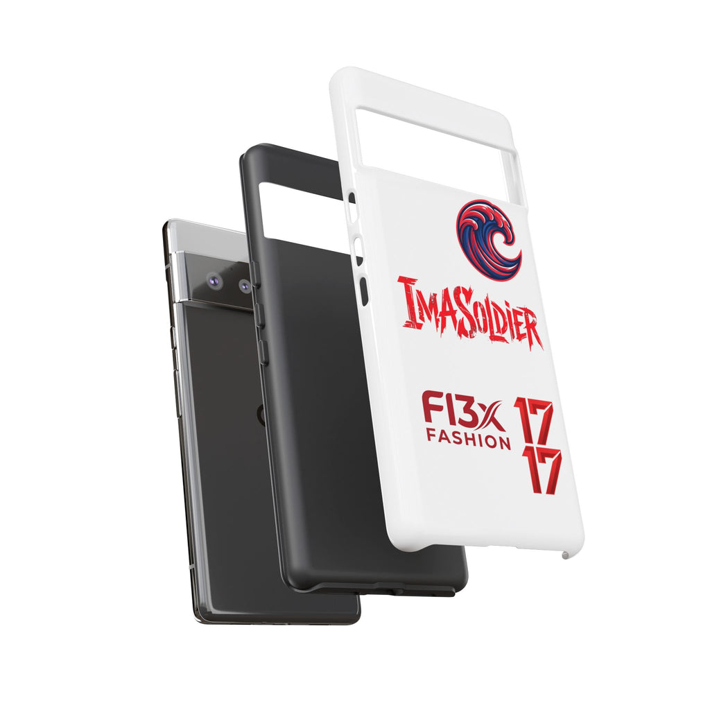 Phone Case — 'ImaSoldier' Red Wave Protective Hard Case
