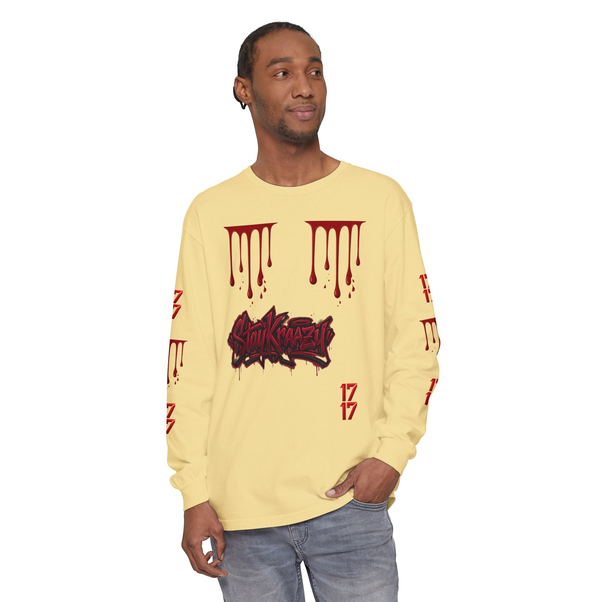 Blood Drip Graphic Long Sleeve Tee