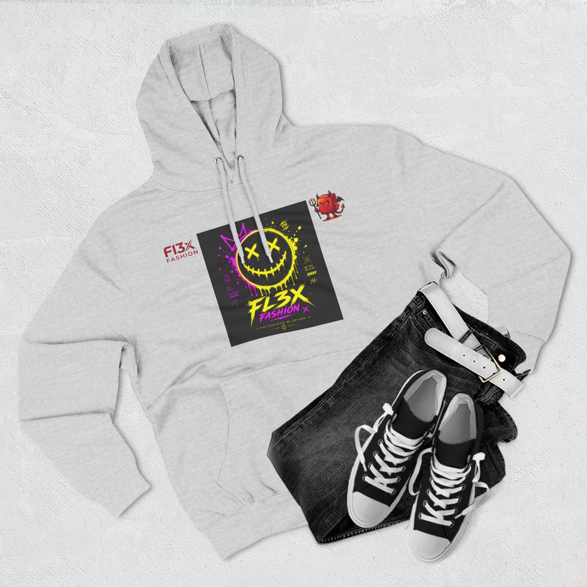 Smiley Neon Graphic Hoodie — FL3X Fashion Streetwear