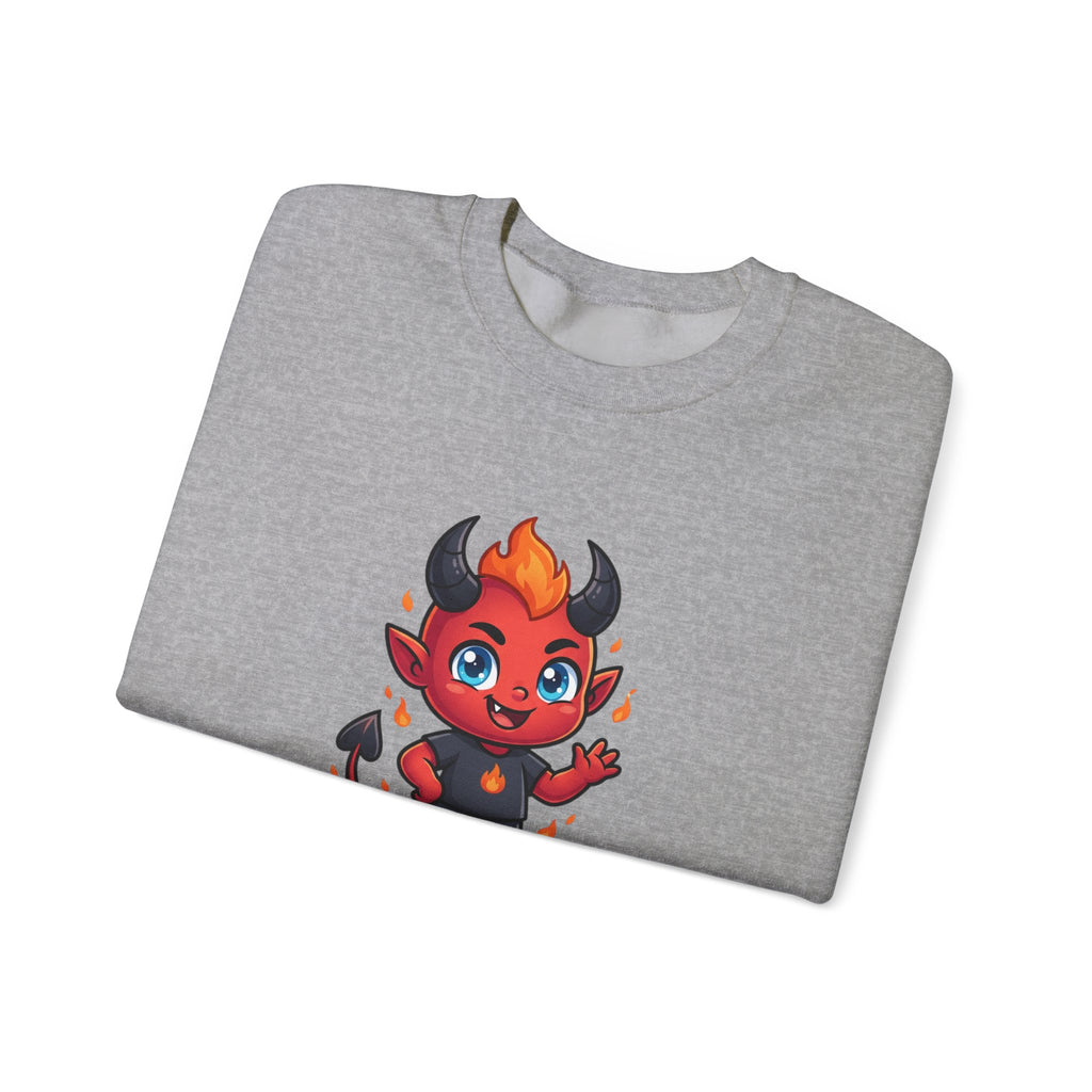 Cute Little Devil Crewneck Sweatshirt — 'Flirtatious Baby' Graphic