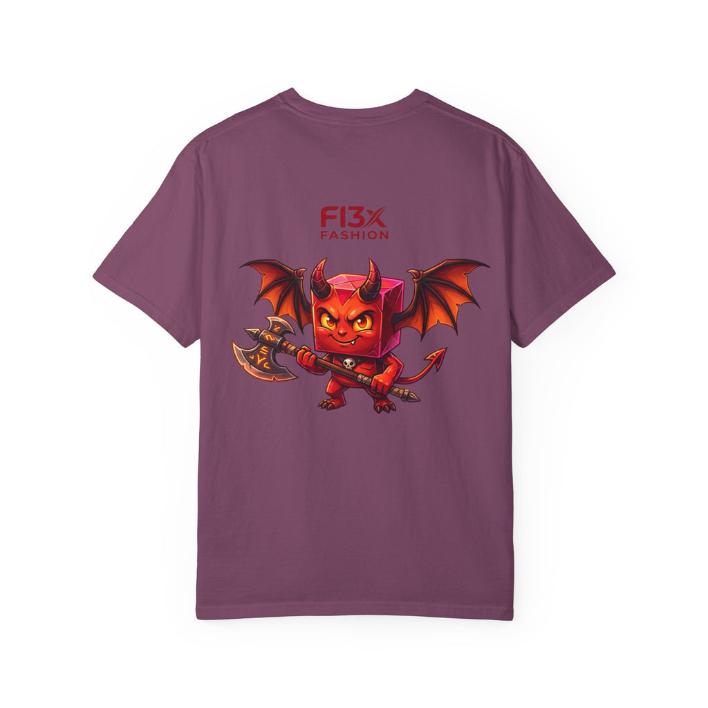 Devil Mascot T-Shirt — 'F13X Fashion' Graphic Tee (Front Chest & Back Print)