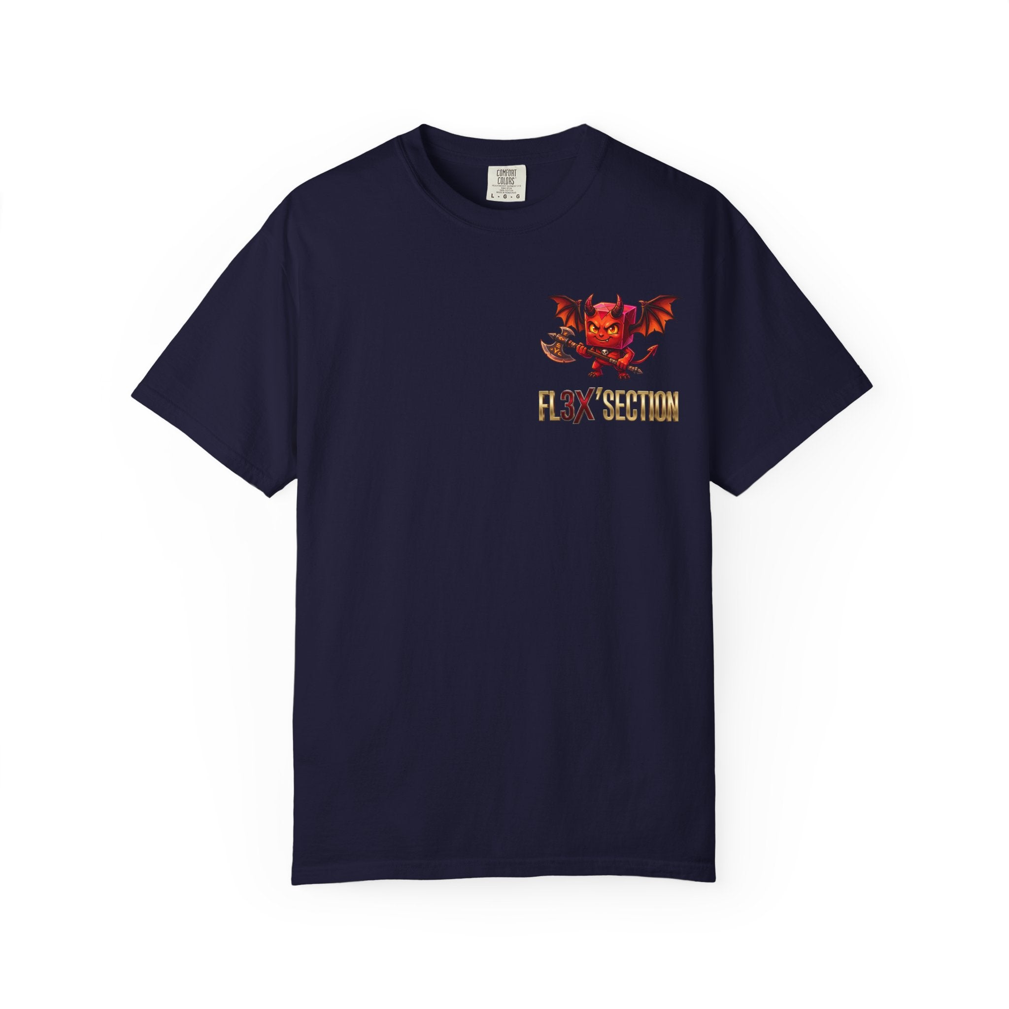Devil Mascot T-Shirt — 'F13X Fashion' Graphic Tee (Front Chest & Back Print)