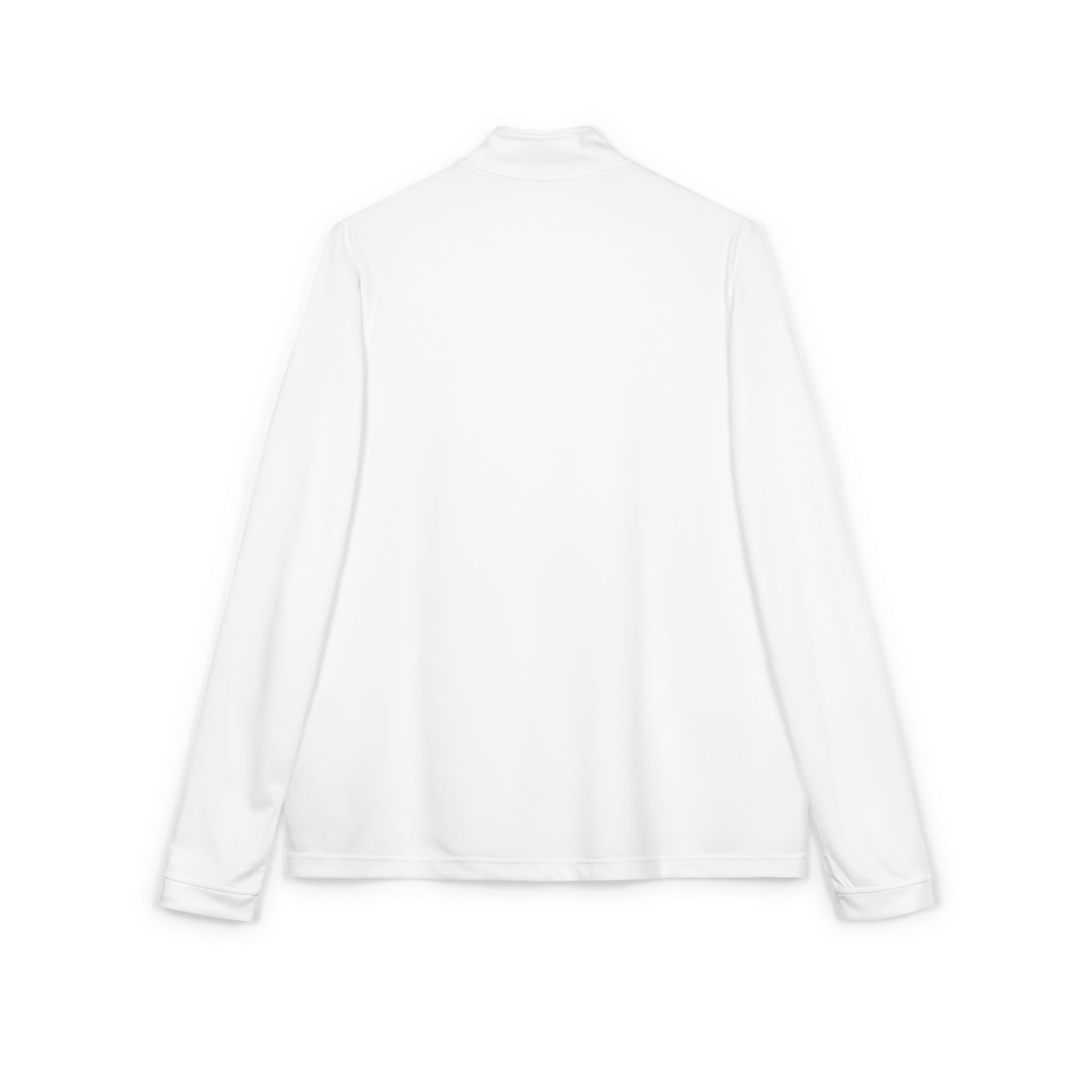Embroidered Quarter-Zip Pullover — White adidas® Athletic Pullover with Red Floral Heart Patch