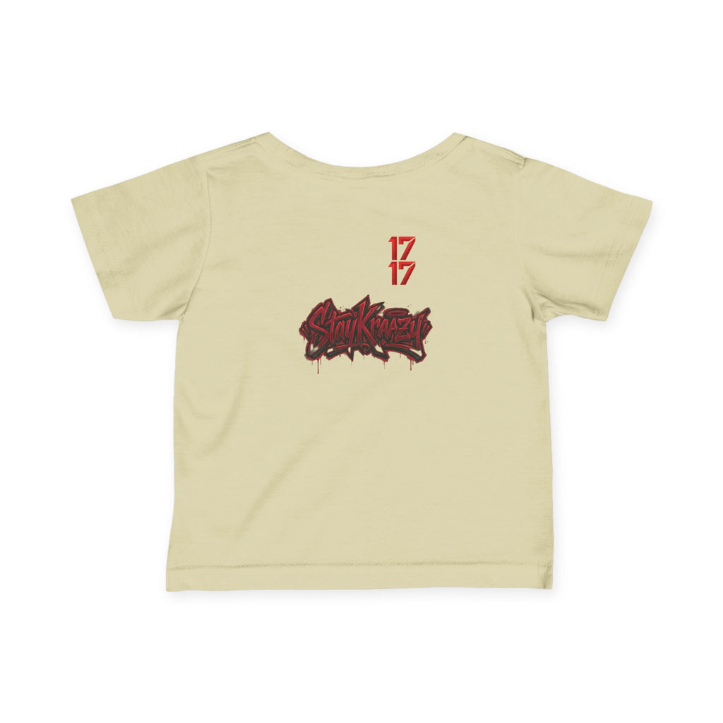 Infant Tee — Red Graffiti "17/17" Street Style Baby Shirt