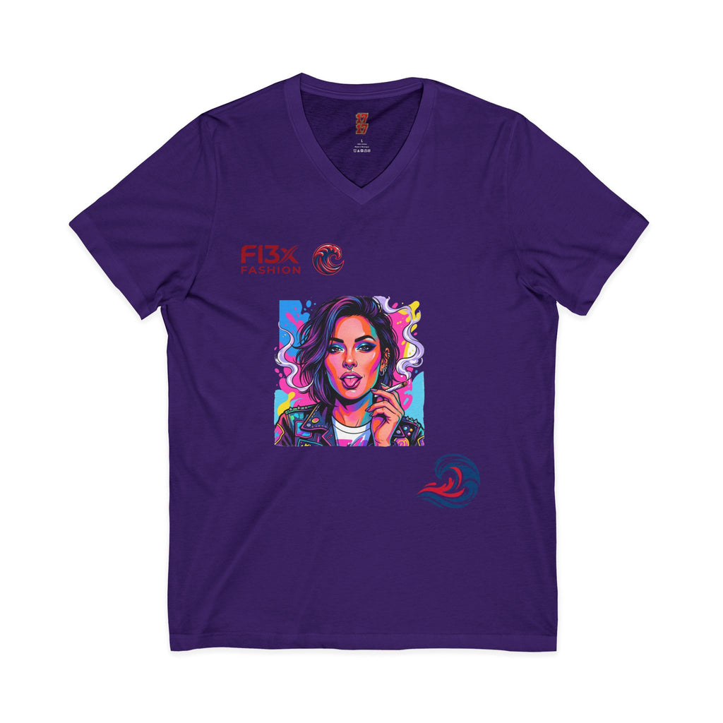 Pop Art Portrait V-Neck Tee — FI3xFashion Graphic T-Shirt