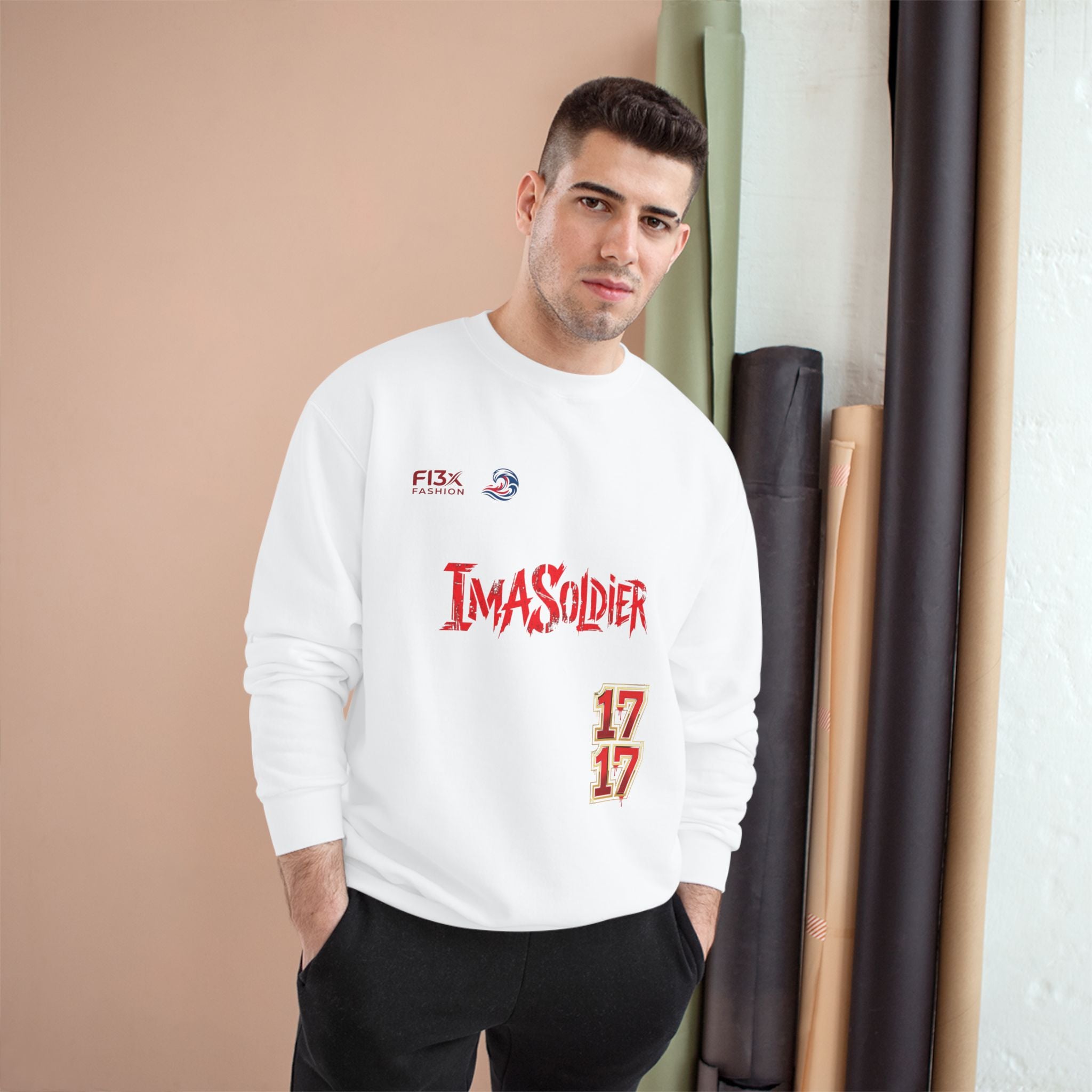 Soldier Graphic Sweatshirt — “I’ma Soldier” Red Streetwear Crewneck