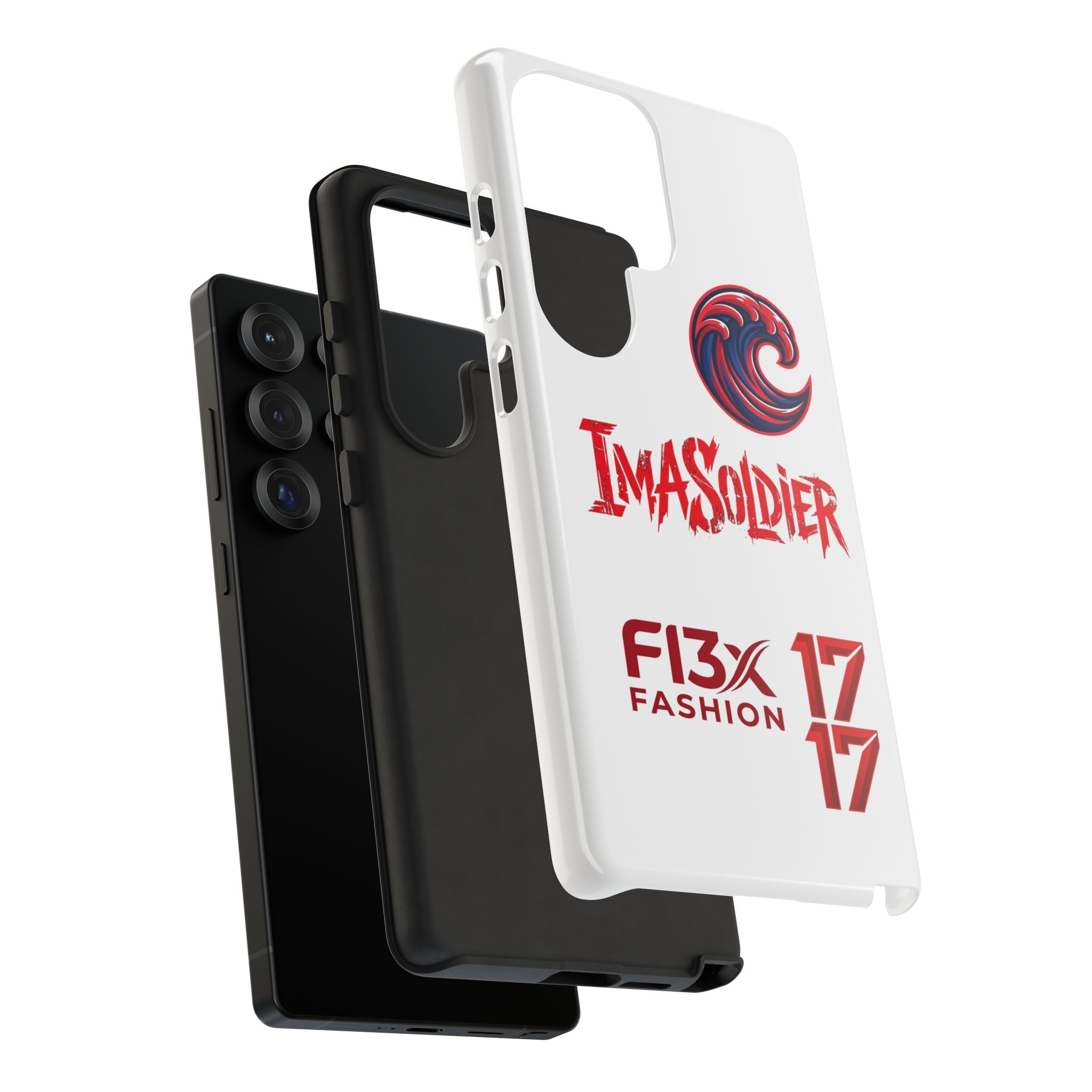 Phone Case — 'ImaSoldier' Red Wave Protective Hard Case
