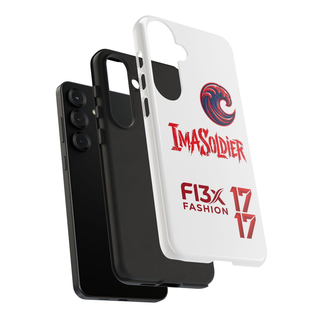 Phone Case — 'ImaSoldier' Red Wave Protective Hard Case