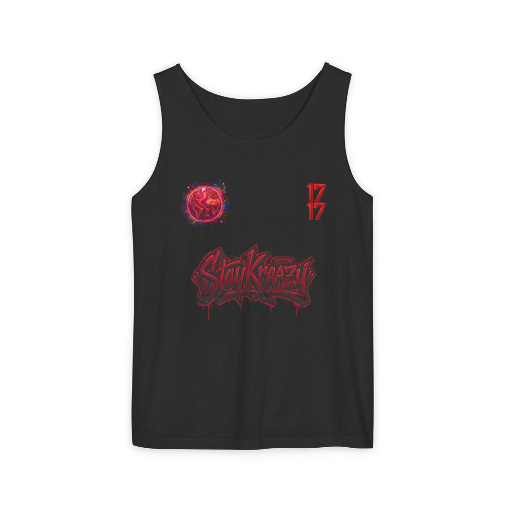 Red Planet Graphic Tank Top — '17/17' Streetwear Planet Design