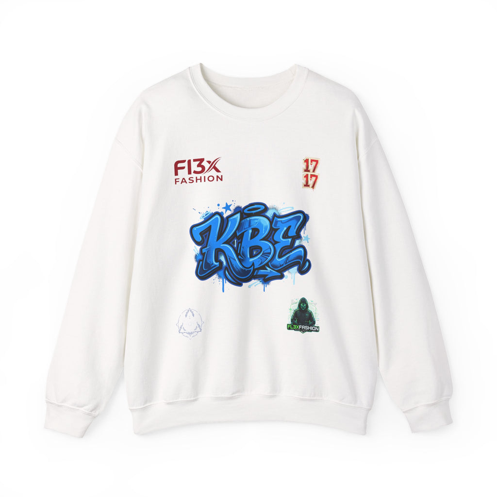 Crewneck Sweatshirt — KBE Blue Graffiti Logo Streetwear