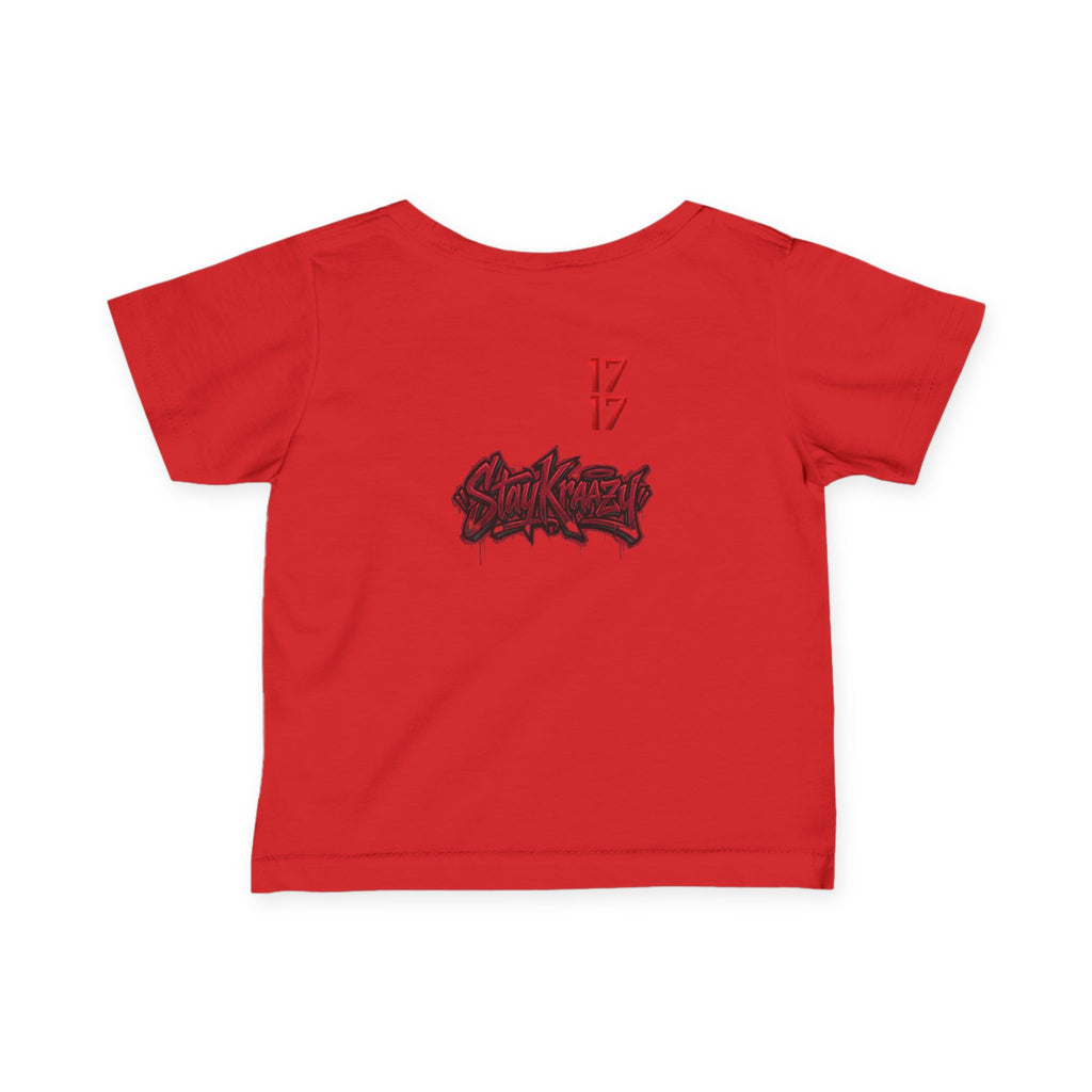 Infant Tee — Red Graffiti "17/17" Street Style Baby Shirt