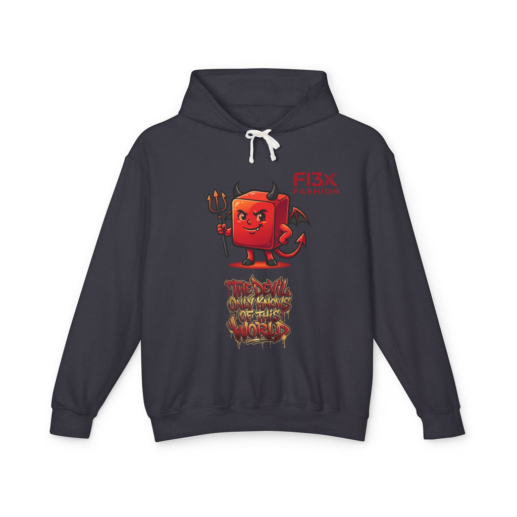 Devil Graphic Hoodie — "The Devil Only Knows of This World" Streetwear Sweatshirt