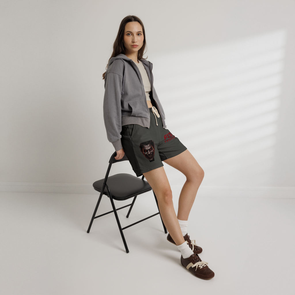 Graphic Fleece Sweat Shorts — Illustration Logo Casual Lounge Shorts