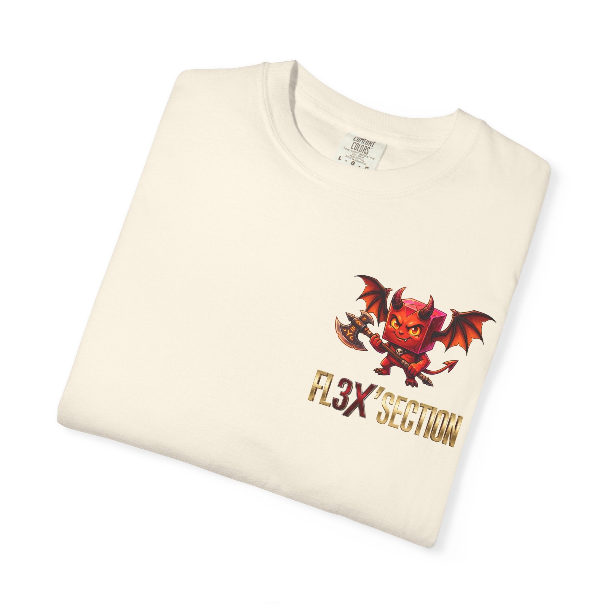 Devil Mascot T-Shirt — 'F13X Fashion' Graphic Tee (Front Chest & Back Print)