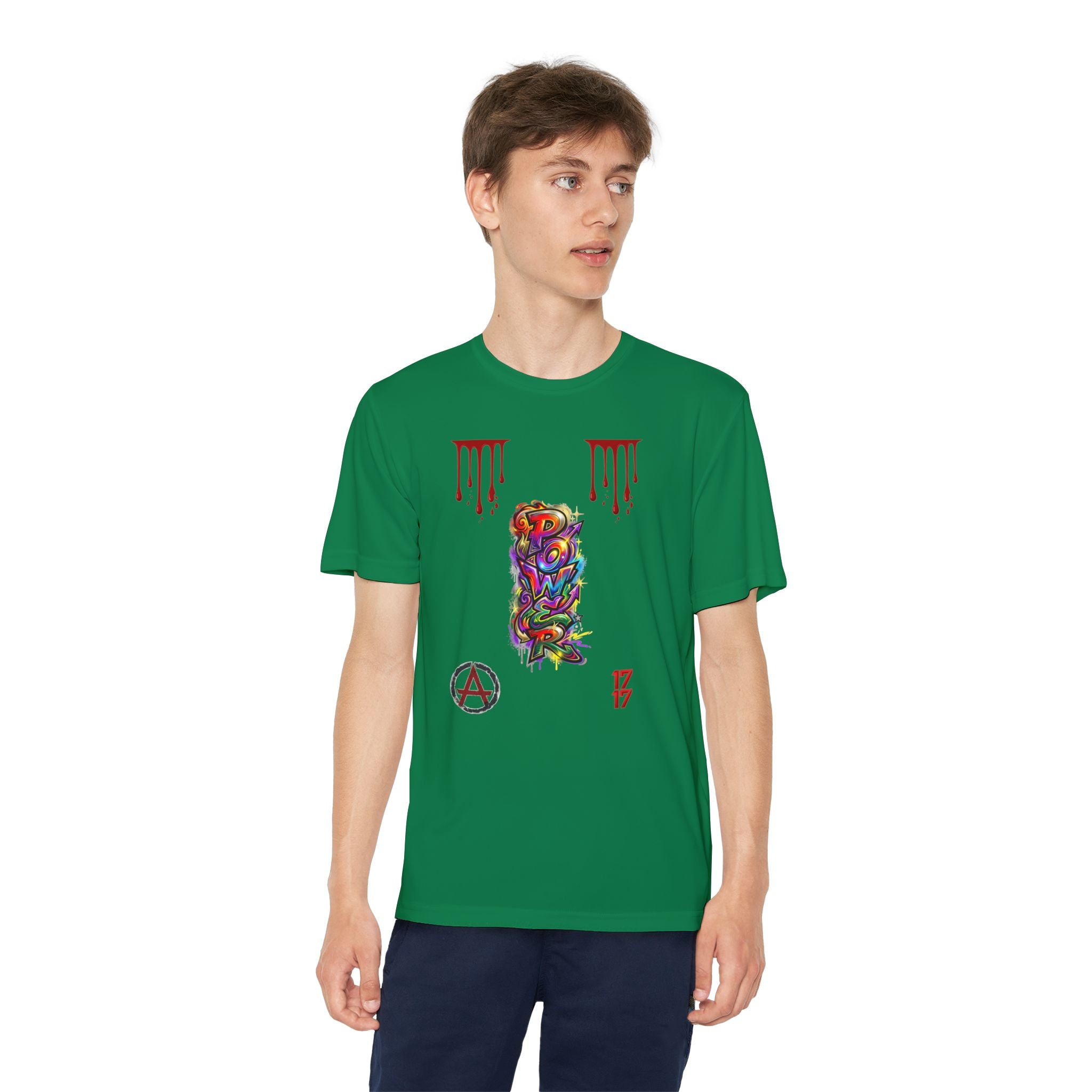 Youth Competitor Tee — Colorful Graffiti Anarchy Graphic T-Shirt