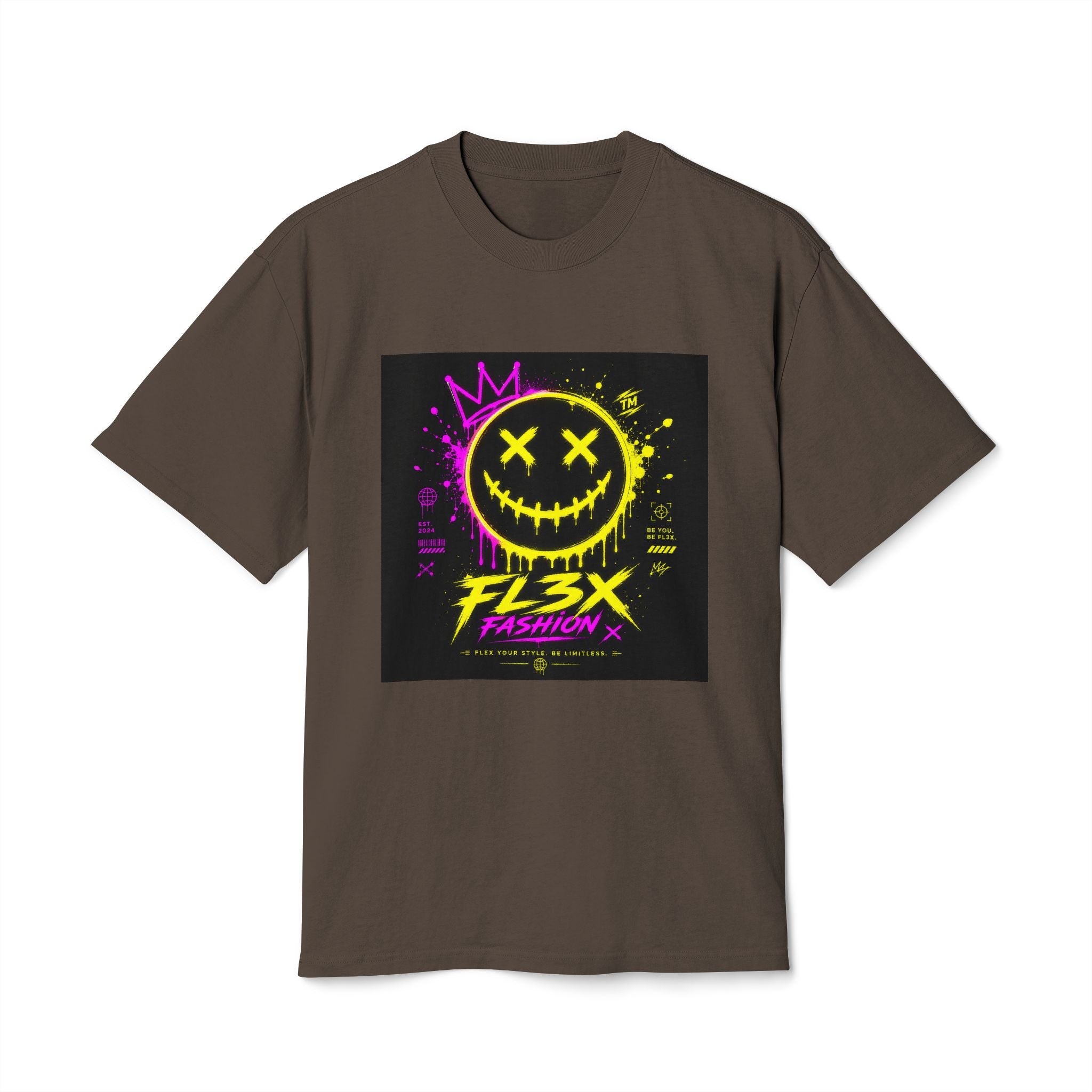 Smiley Streetwear Tee — Neon Crown F13x Fashion Graphic
