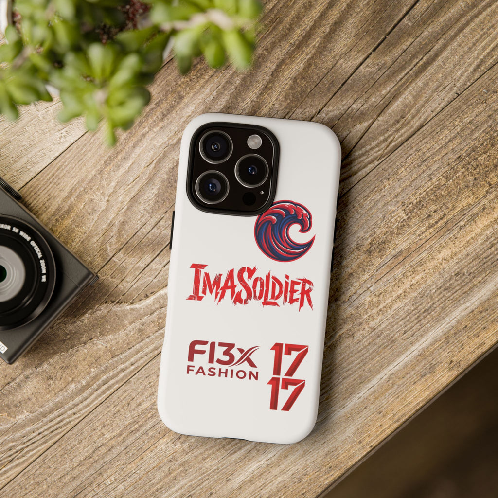 Phone Case — 'ImaSoldier' Red Wave Protective Hard Case