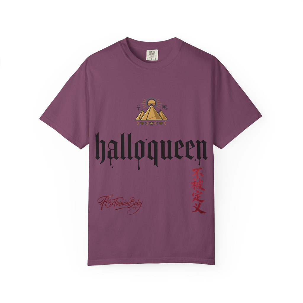 Halloqueen Graphic T-Shirt — Gothic Pyramid & All-Seeing Eye Streetwear