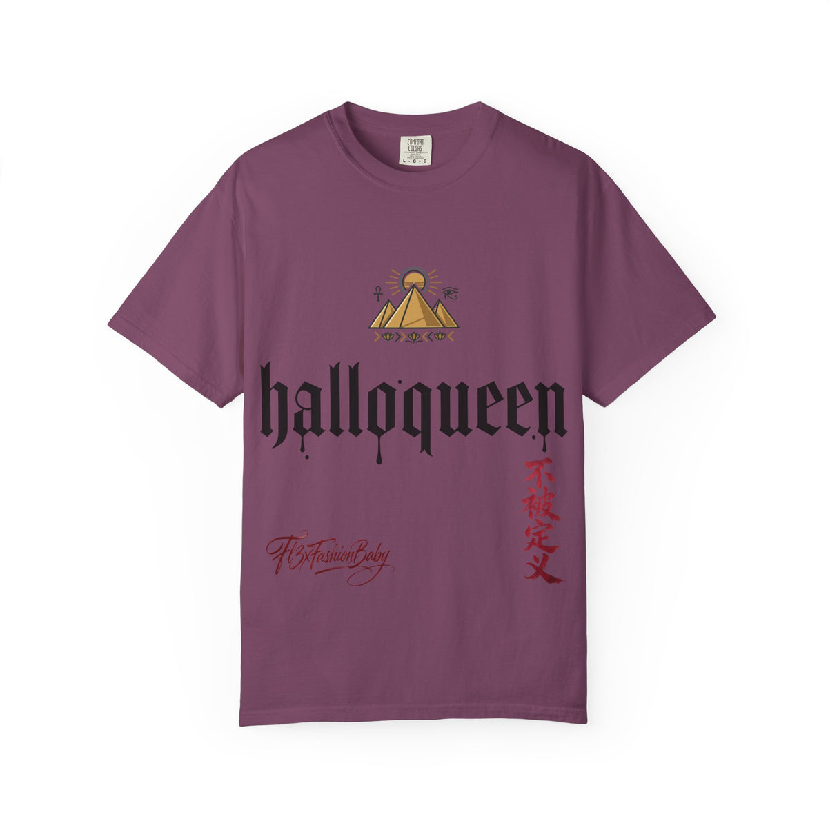 Halloqueen Graphic T-Shirt — Gothic Pyramid & All-Seeing Eye Streetwear