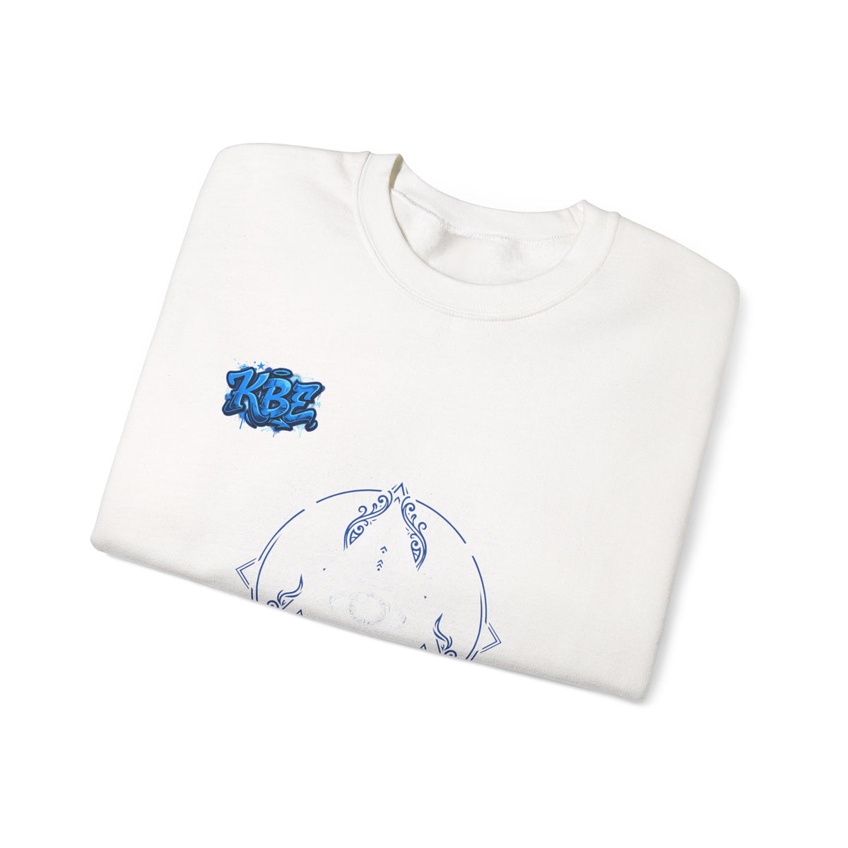 Crewneck Sweatshirt — Minimal Blue Mandala Graphic Crewneck