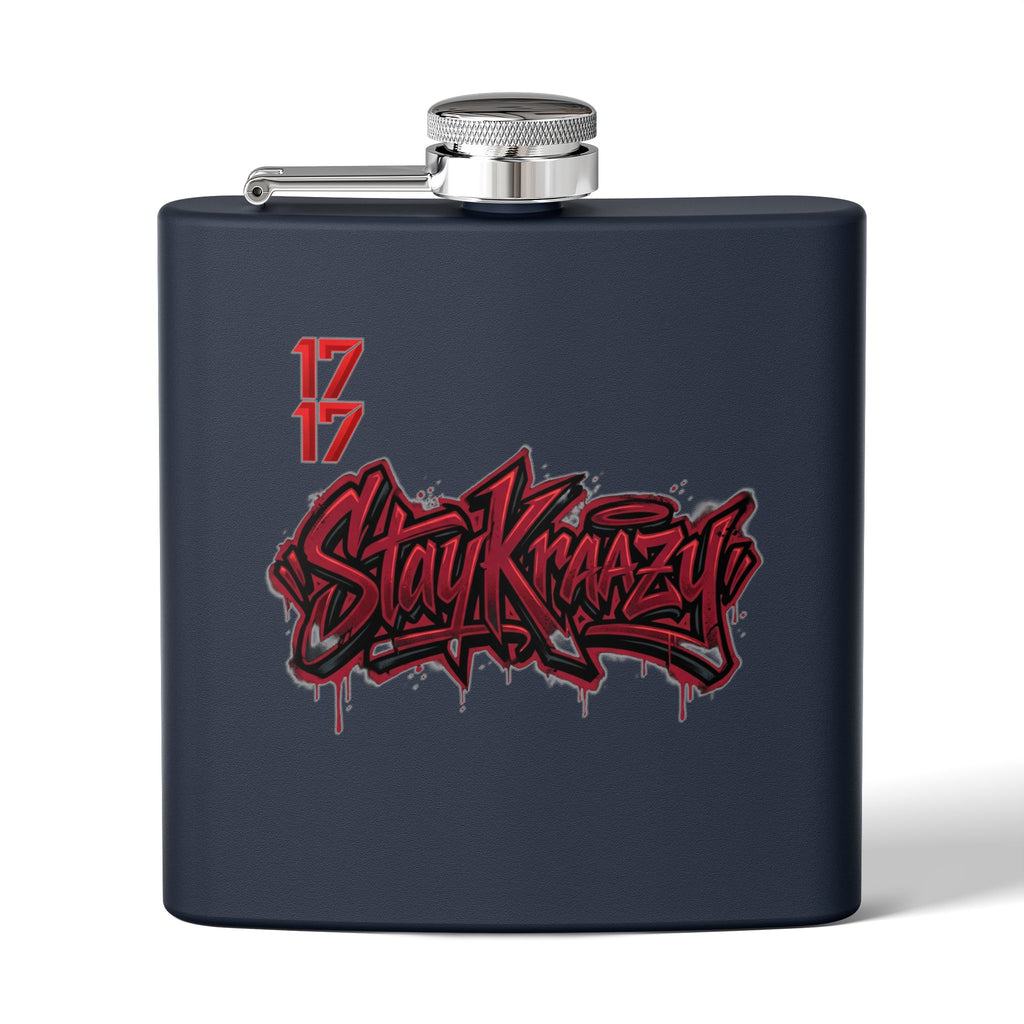Flask — 'Stay Krazy' Graffiti Stainless Steel 6oz Hip-Hop Flask