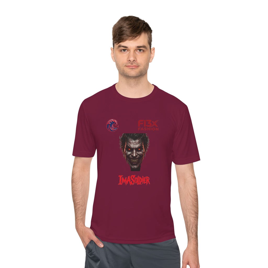 ImaSoldier Graphic Tee — Dark Joker Face Logo Moisture‑Wicking Shirt