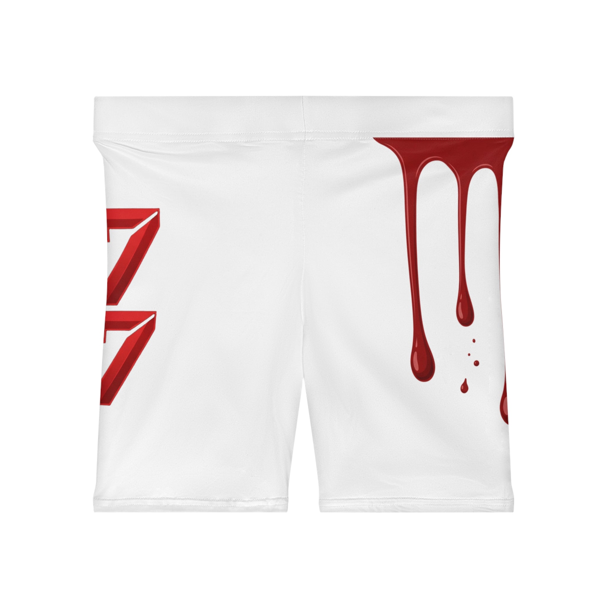 Dripping Blood Graphic Biker Shorts — Horror Aesthetic Athletic Wear