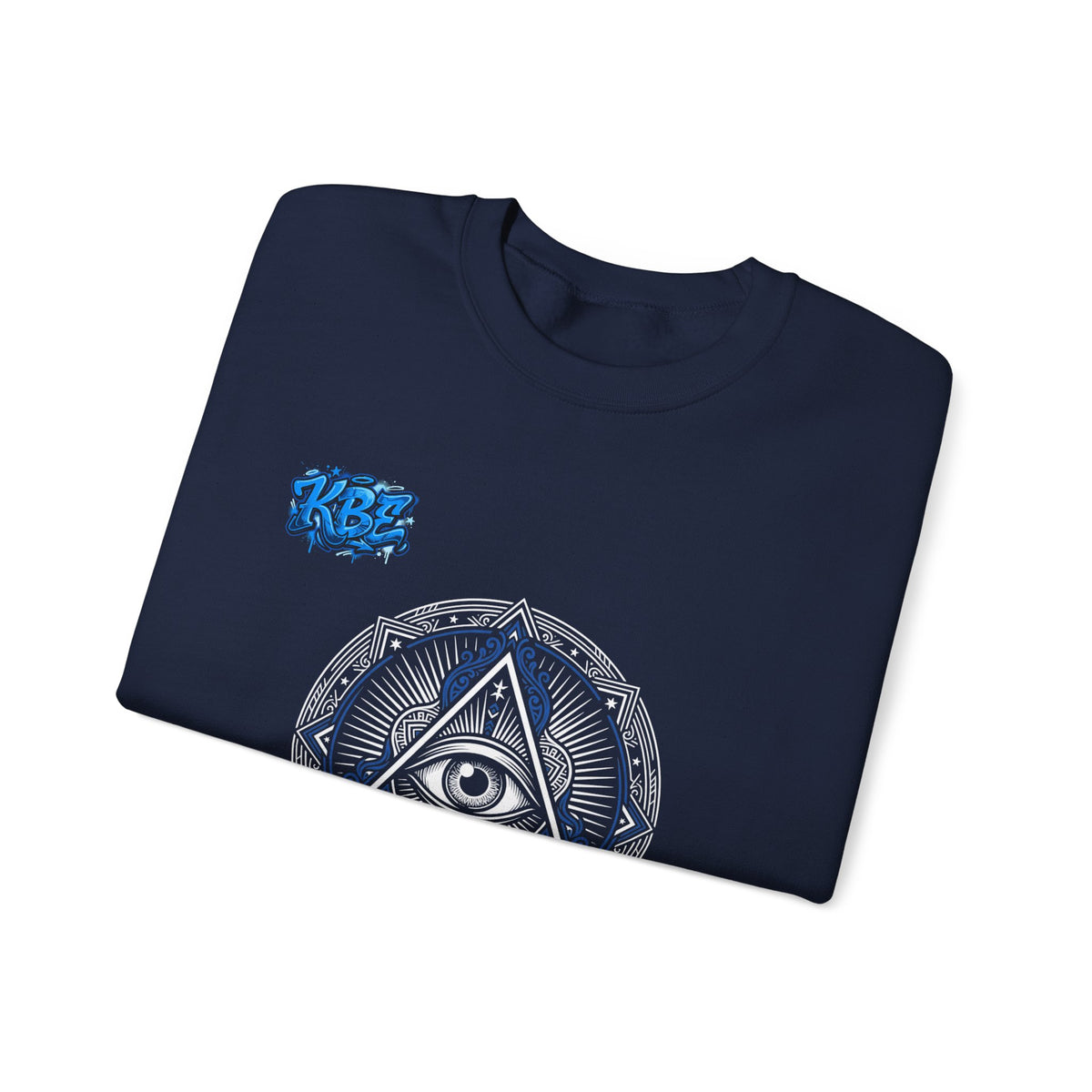 Crewneck Sweatshirt — Minimal Blue Mandala Graphic Crewneck